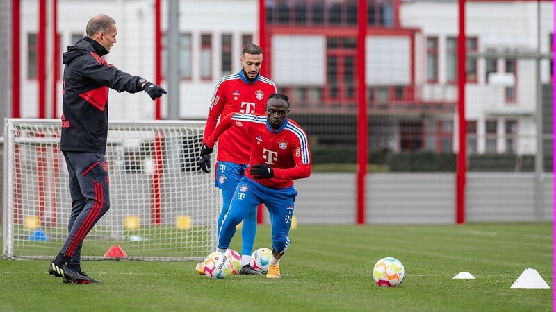 Vor dem Comeback: Mané (vorne) und Mazraoui.