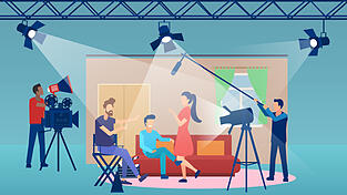 An einem Filmset gibt es viele Berufe. An einem Filmset gibt es viele Berufe.