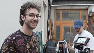 Moritz Thiel am Filmset. Moritz Thiel am Filmset.