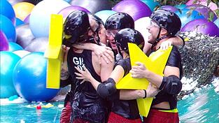 Beim Spiel «Creek der Sterne» mussten die Stars kurz vor dem Finale noch einmal alle Kräfte mobilisieren. (Handout) Beim Spiel «Creek der Sterne» mussten die Stars kurz vor dem Finale noch einmal alle Kräfte mobilisieren. (Handout)