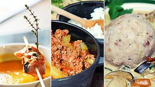 Kürbissuppe, Schmortopf mit Salatgurken, Rahmschwammerl mit Semmelknödel und mehr finden Sie in unserer Rezepte-Sammlung für den Herbst. Viel Freude beim Durchklicken und Nachmachen! Kürbissuppe, Schmortopf mit Salatgurken, Rahmschwammerl mit Semmelknödel und mehr finden Sie in unserer Rezepte-Sammlung für den Herbst. Viel Freude beim Durchklicken und Nachmachen!