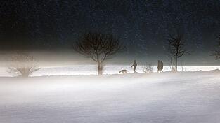 Nebel und Schnee wird vom Wetterdienst vorhergesagt. Nebel und Schnee wird vom Wetterdienst vorhergesagt.