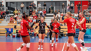 Prima Klima: Die Stimmung im Raben-Nest könnte kaum besser sein, wie (von links) Crystal Burk, Emely Brodowski, Jeannette Huskic, Pia Fernau und Tina de Groot deutlich anzusehen ist. Diese gute Laune wollen sich die Vilsbiburgerinnen auch von den „Dingos“ nicht verderben lassen. Prima Klima: Die Stimmung im Raben-Nest könnte kaum besser sein, wie (von links) Crystal Burk, Emely Brodowski, Jeannette Huskic, Pia Fernau und Tina de Groot deutlich anzusehen ist. Diese gute Laune wollen sich die Vilsbiburgerinnen auch von den „Dingos“ nicht verderben lassen.