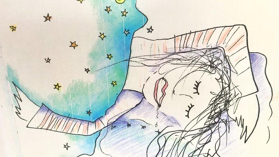 Anna schlafend im Selbstporträt. Anna schlafend im Selbstporträt.