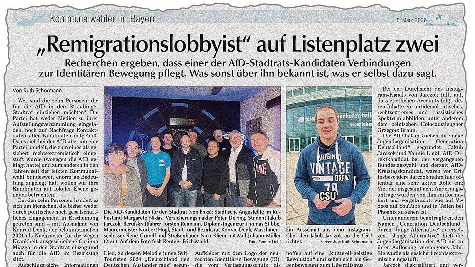 Nach dem Artikel im Straubinger Tagblatt haben nun Vertreter Straubinger Parteien zu den Recherchen Stellung bezogen. Nach dem Artikel im Straubinger Tagblatt haben nun Vertreter Straubinger Parteien zu den Recherchen Stellung bezogen.