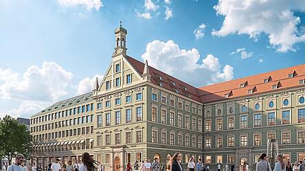 So soll ab 2029 die Fassade der Alten Akademie aussehen. Hierin will der neue Eigentümer Opes bis zu 120 Apartments als „Long-Stay-Konzept“ betreiben lassen. So soll ab 2029 die Fassade der Alten Akademie aussehen. Hierin will der neue Eigentümer Opes bis zu 120 Apartments als „Long-Stay-Konzept“ betreiben lassen.