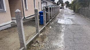 Erhebliche Schäden: Neuwiesstraße. Erhebliche Schäden: Neuwiesstraße.