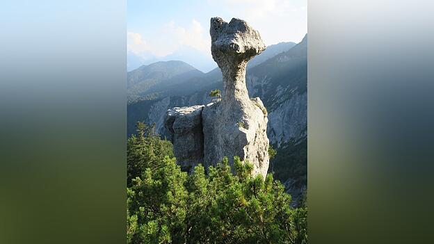 Der rund zehn Meter hohe Dolomit-Felsturm der Steinernen Agnes zählt zu Bayerns schönsten Geotopen und ist zugleich ein Nationales Geotop. Der rund zehn Meter hohe Dolomit-Felsturm der Steinernen Agnes zählt zu Bayerns schönsten Geotopen und ist zugleich ein Nationales Geotop.